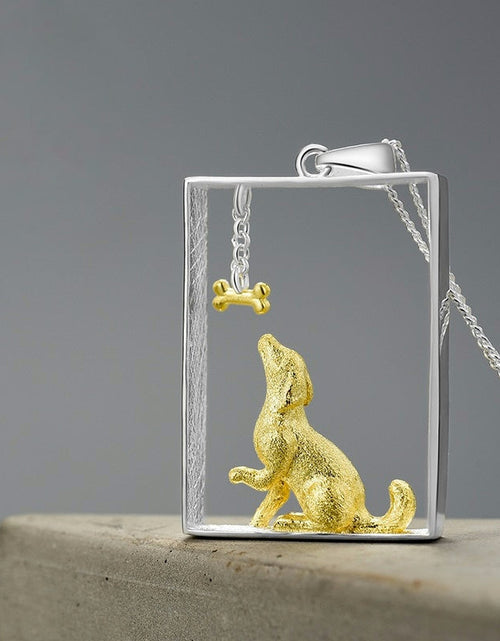 Load image into Gallery viewer, Cute Dachshund Sterling Silver Necklace by Dach Everywhere
