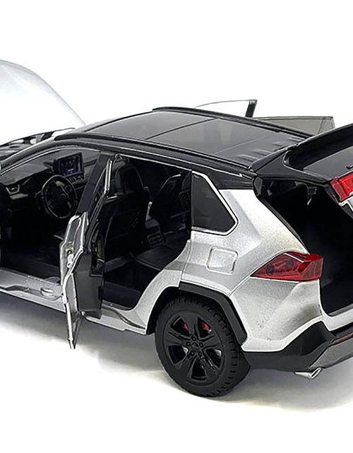 Load image into Gallery viewer, Toyota Rav4 Hybrid XSE Silver Metallic with Black Top and Sunroof 1/24 Diecast Model Car
