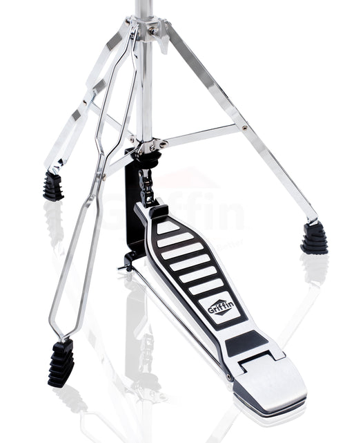 Load image into Gallery viewer, Deluxe Hi-Hat Stand by GRIFFIN - Hi Hat Cymbal Pedal With Drum Key - HiHat Mount Chrome Legs by GeekStands.com
