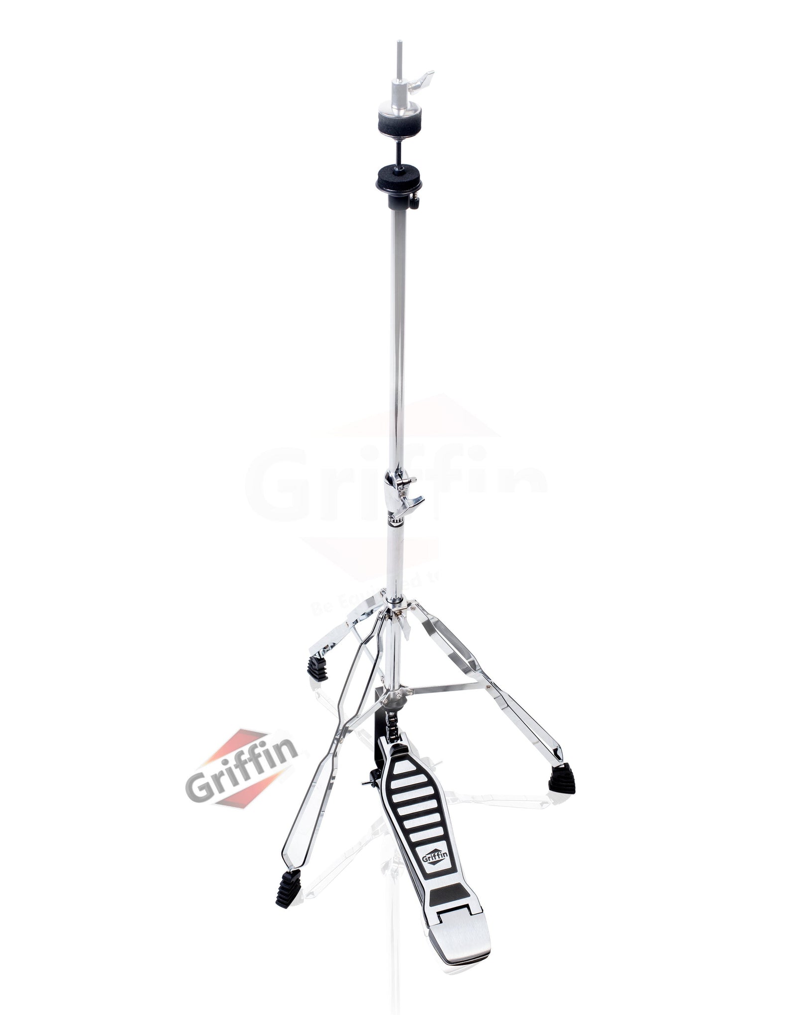 Hi-Hat Stand by GRIFFIN - Deluxe Hi Hat Cymbal Pedal With Drum Key - HiHat Mount with Chrome Double Braced Hardware Accessory Set - Adjustable Holder by GeekStands.com