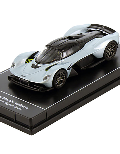 Load image into Gallery viewer, Aston Martin Valkyrie Skyfall Silver Metallic with Black Top "Hypercar League Collection" 1/64 Diecast Model Car by PosterCars
