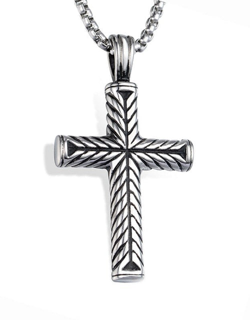 Load image into Gallery viewer, Vintage Cross Pendant Stainless Steel Necklace #ns23 _mkpt by Js House
