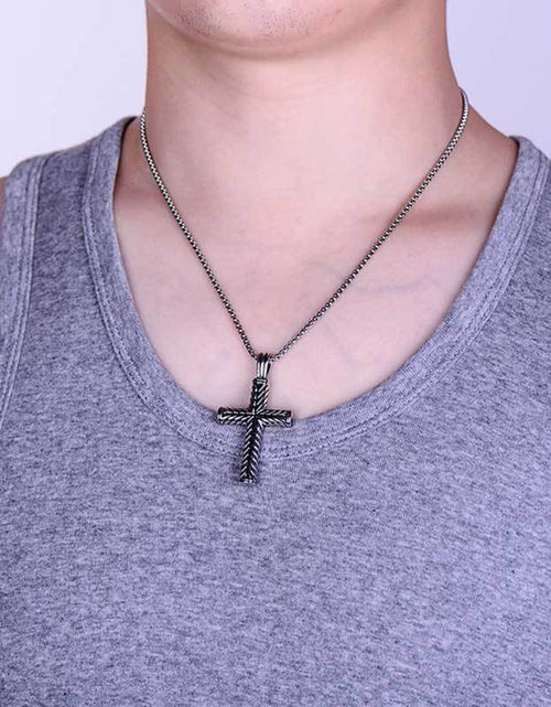 Load image into Gallery viewer, Vintage Cross Pendant Stainless Steel Necklace #ns23 _mkpt by Js House
