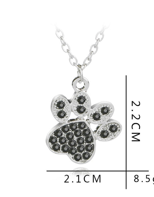 Load image into Gallery viewer, Lucky Cute Personality Animal Pet Dog Paw Footprint Zircon Pendant Necklace Love Woman Mother Girl Gift Wedding blessing Jewelry by Js House
