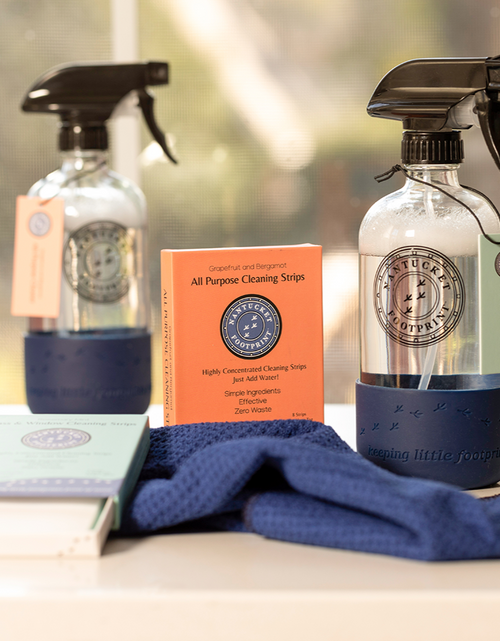 Load image into Gallery viewer, Microfiber Glass &amp; Window Cleaning Cloths - 2 Cloths by Nantucket Spider &amp; Nantucket Footprint
