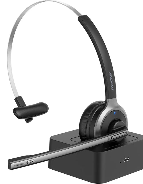 Load image into Gallery viewer, Mpow M5 Pro Bluetooth 5.0 Headphones with Mic Charging Base Wireless Headset for PC Laptop Call Center Office 18H Talking Time
