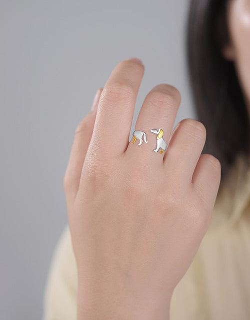 Load image into Gallery viewer, Dach Everywhere™ Cute Dachshund Sterling Silver Ring by Dach Everywhere
