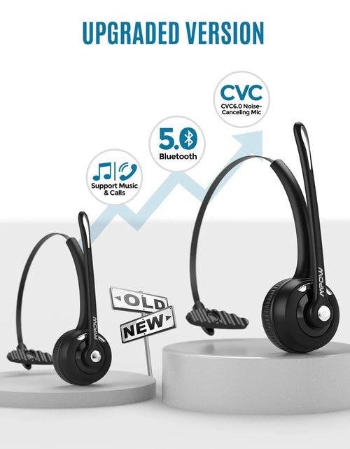Load image into Gallery viewer, 1/2 pack Mpow Pro Office Wireless Bluetooth V5.0 headphone With Microphone 13H Talking Time For Driver Call Center Skype Office
