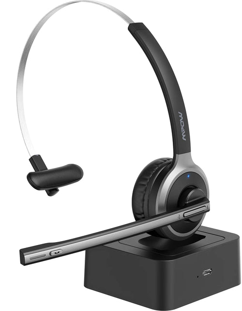 Load image into Gallery viewer, Mpow M5 Pro Bluetooth 5.0 Headphones with Mic Charging Base Wireless Headset for PC Laptop Call Center Office 18H Talking Time
