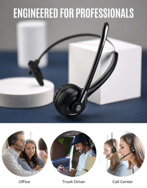 Load image into Gallery viewer, 1/2 pack Mpow Pro Office Wireless Bluetooth V5.0 headphone With Microphone 13H Talking Time For Driver Call Center Skype Office
