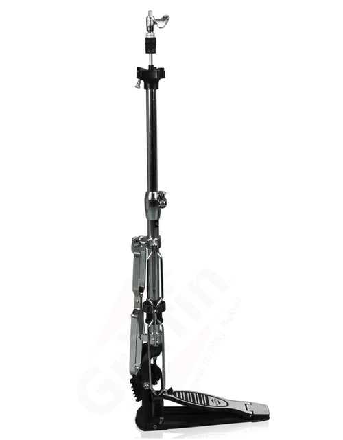 Load image into Gallery viewer, 2 Leg Hi-Hat Stand by GRIFFIN - Premium Heavy Duty Hihat Cymbal Foot Pedal with Drum Key - Folding Two Leg Style Converts to a No Leg High Hat Mount by GeekStands.com
