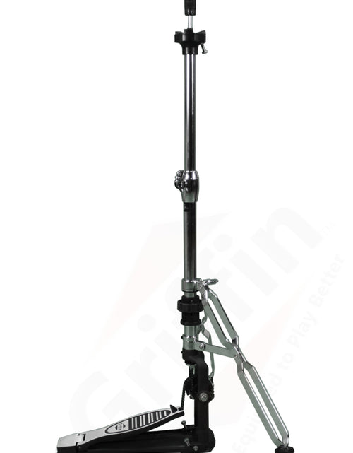 Load image into Gallery viewer, 2 Leg Hi-Hat Stand by GRIFFIN - Premium Heavy Duty Hihat Cymbal Foot Pedal with Drum Key - Folding Two Leg Style Converts to a No Leg High Hat Mount by GeekStands.com
