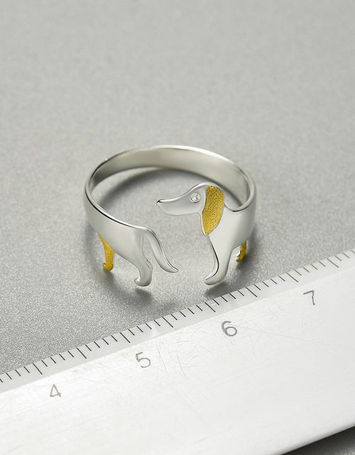 Load image into Gallery viewer, Dach Everywhere™ Cute Dachshund Sterling Silver Ring by Dach Everywhere
