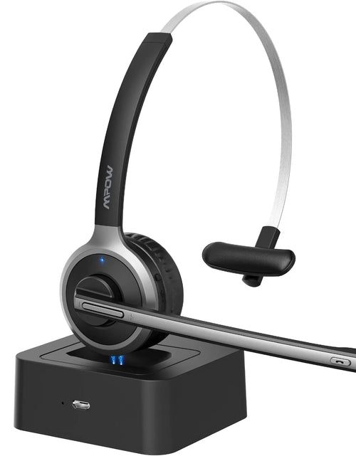 Load image into Gallery viewer, Mpow M5 Pro Bluetooth 5.0 Headphones with Mic Charging Base Wireless Headset for PC Laptop Call Center Office 18H Talking Time
