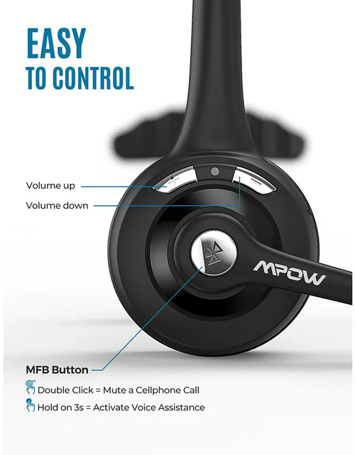 Load image into Gallery viewer, 1/2 pack Mpow Pro Office Wireless Bluetooth V5.0 headphone With Microphone 13H Talking Time For Driver Call Center Skype Office
