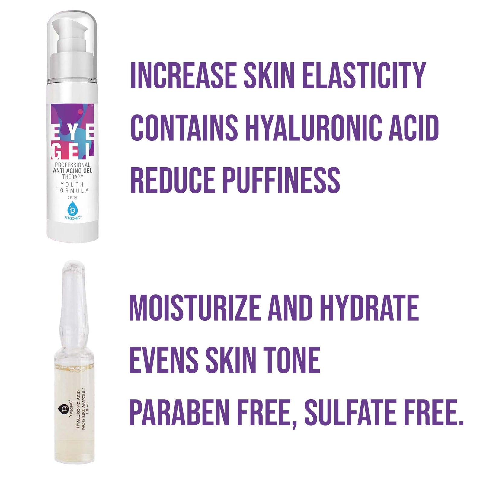 Pursonic Ultimate Skincare Ampoule & Eye Gel Set by Pursonic