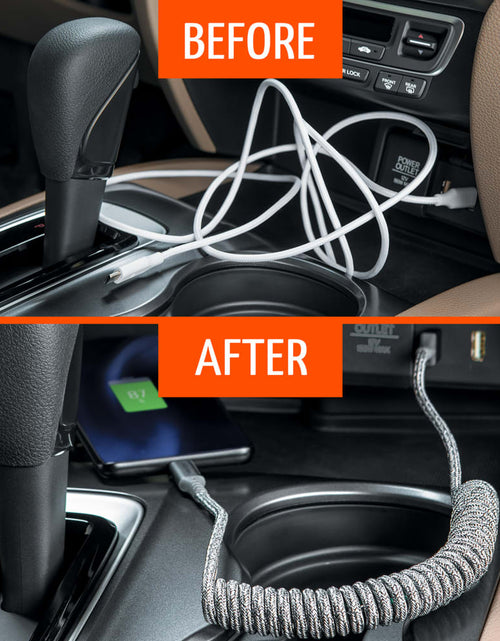 Load image into Gallery viewer, Ventev chargesync helix coiled USB C to Apple Lightning Cable 3ft Gray by Ventev
