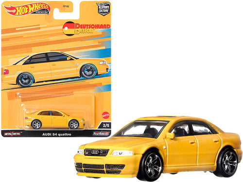 Load image into Gallery viewer, Audi S4 Quattro with Sunroof Yellow "Deutschland Design" Series Diecast Model Car by Hot Wheels
