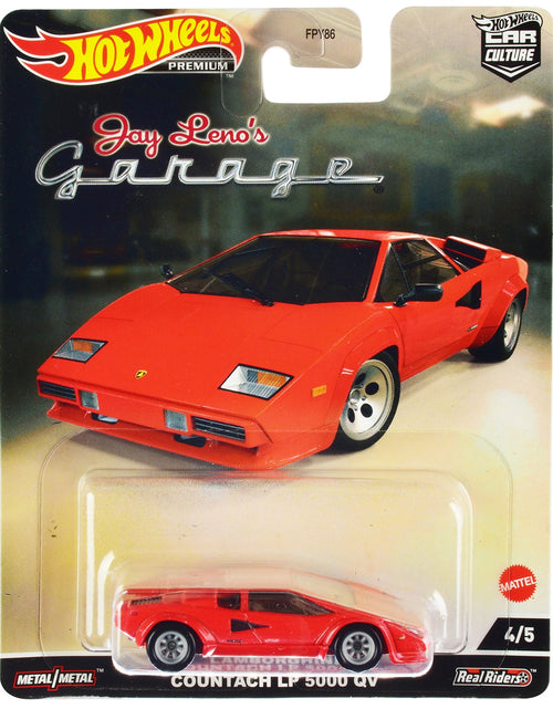 Load image into Gallery viewer, Lamborghini Countach LP 5000 QV Red "Jay Leno’s Garage" Diecast Model Car by Hot Wheels
