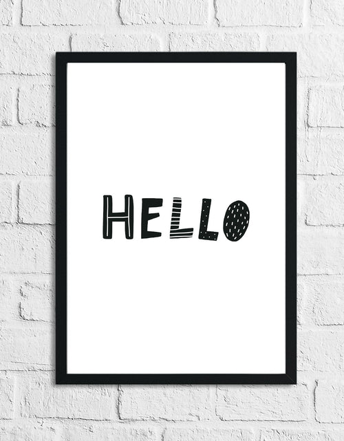 Load image into Gallery viewer, Scandinavian Hello Word Children's Nursery Bedroom Wall Decor Print by WinsterCreations™ Official Store
