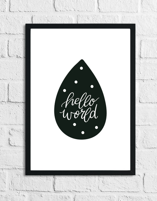 Load image into Gallery viewer, Scandinavian Hello World Children's Nursery Bedroom Wall Decor Print by WinsterCreations™ Official Store
