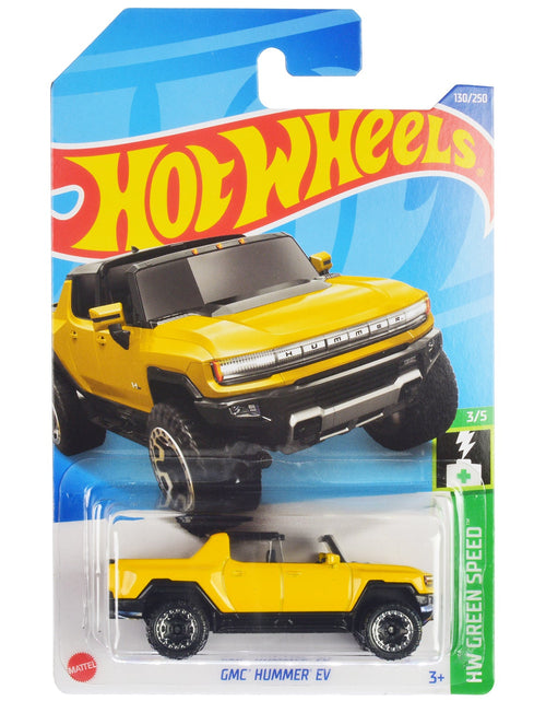 Load image into Gallery viewer, GMC Hummer EV Pickup Truck Yellow with Open Top "HW Green Speed" Series Diecast Model Car by Hot Wheels

