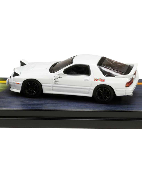 Load image into Gallery viewer, Mazda RX-7 (FC3S) RHD (Right Hand Drive) White "RedSuns" with Ryosuke Takahashi Driver Figure "Initial D" (1995-2013) Manga 1/64 Diecast Model Car by Hobby Japan

