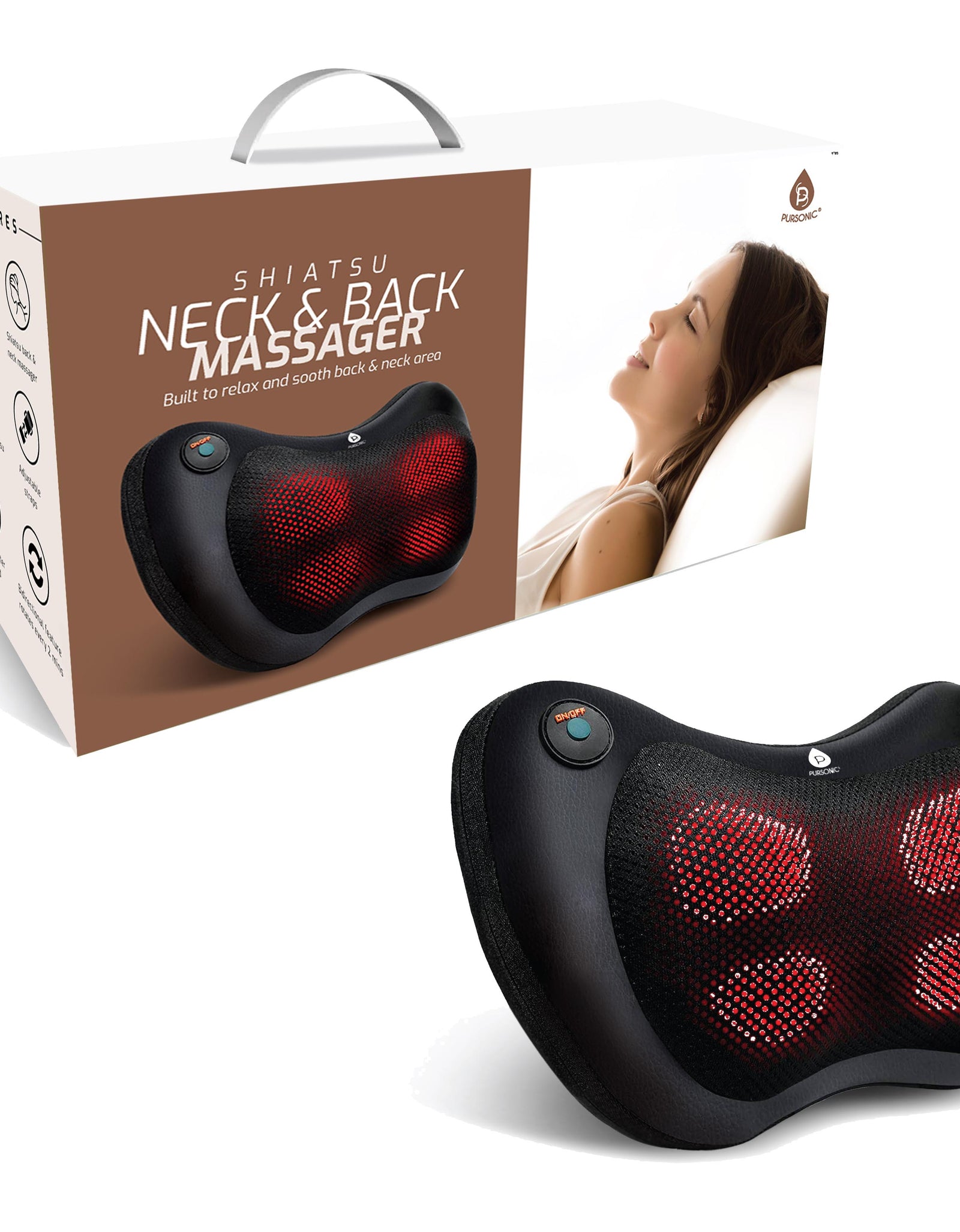Shiatsu Heating Neck & Back Massager by Pursonic