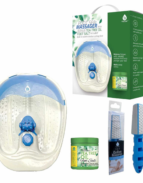 Load image into Gallery viewer, Pursonic Soothing Foot Spa Massager with Tea Tree Salt Scrub &amp; Callus Remover. by Pursonic
