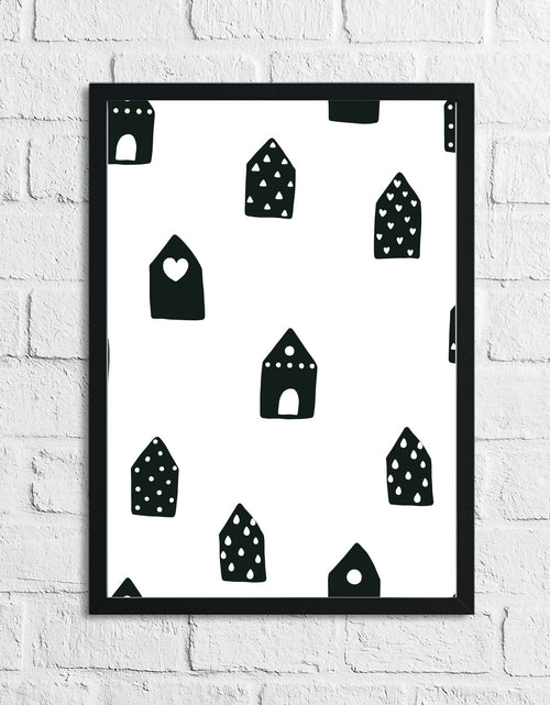 Load image into Gallery viewer, Scandinavian House Pattern Children's Nursery Bedroom Wall Decor Print by WinsterCreations™ Official Store
