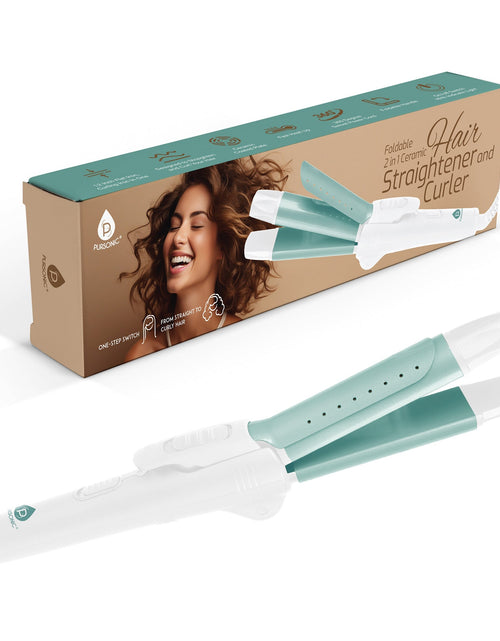 Load image into Gallery viewer, All-in-One Straightener and Curler: Compact, Foldable Design by Pursonic
