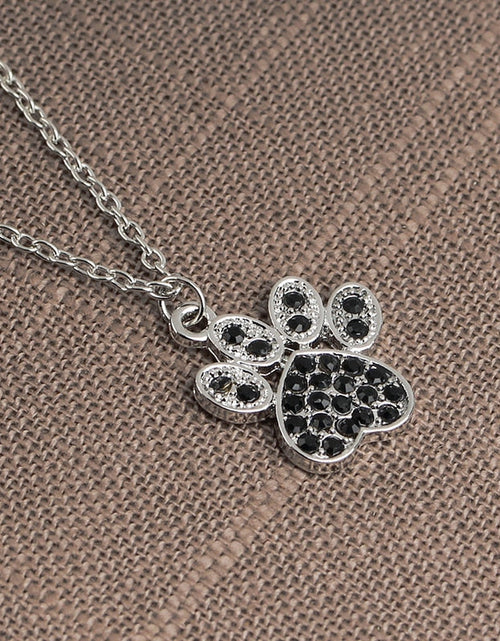 Load image into Gallery viewer, Lucky Cute Personality Animal Pet Dog Paw Footprint Zircon Pendant Necklace Love Woman Mother Girl Gift Wedding blessing Jewelry by Js House
