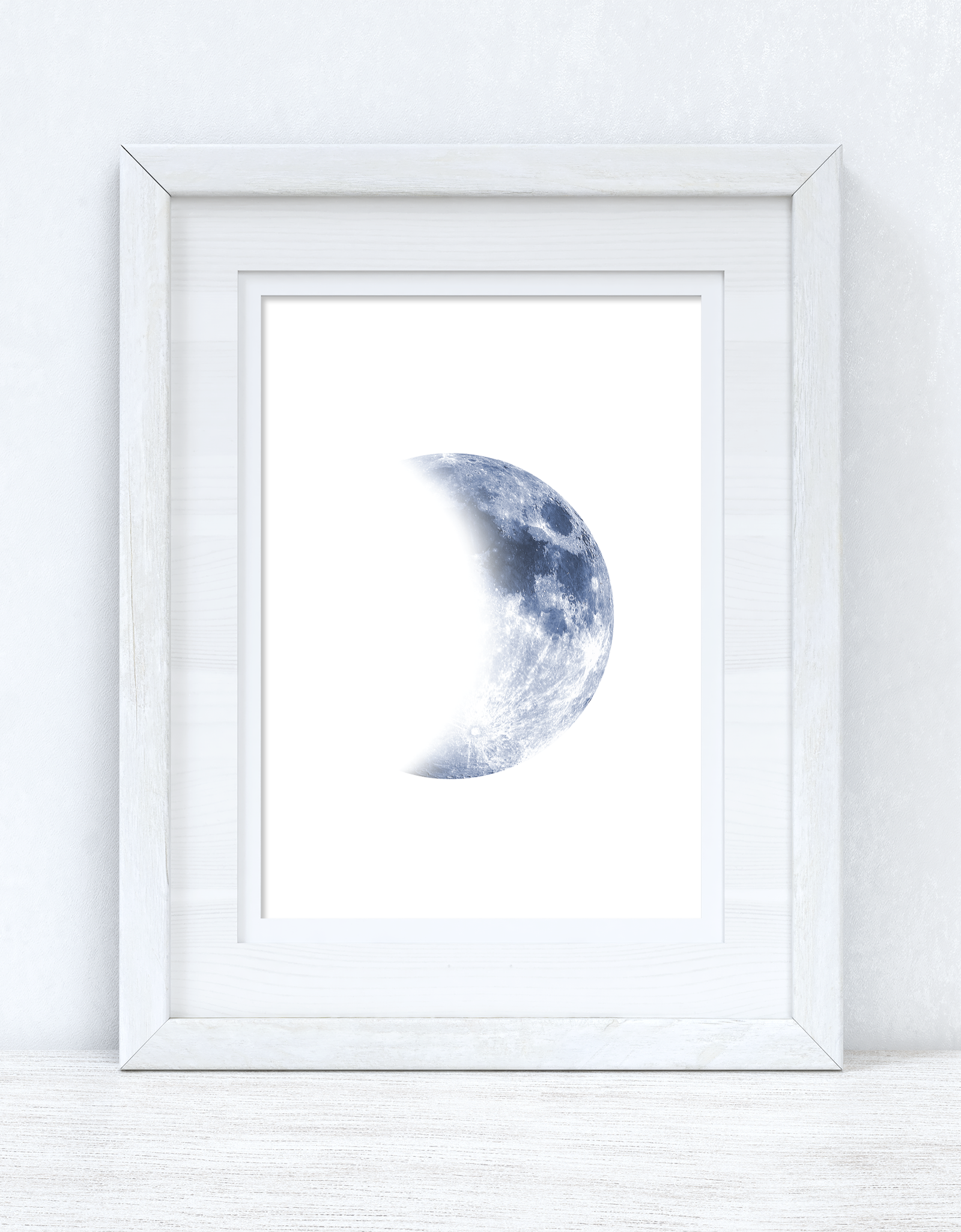 Half Blue Moon Bedroom Home Simple Decor Wall Print by WinsterCreations™ Official Store