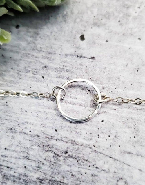 Load image into Gallery viewer, Hammered Eternity Circle Necklace by Salt and Sparkle

