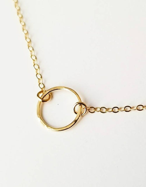 Load image into Gallery viewer, Hammered Eternity Circle Necklace by Salt and Sparkle
