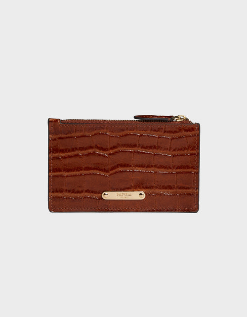 Load image into Gallery viewer, Hampton Zip Card Case in Embossed Leather by Jeff Wan
