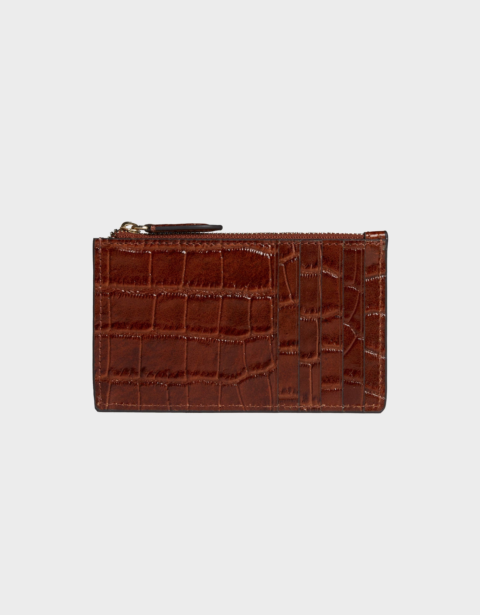 Hampton Zip Card Case in Embossed Leather by Jeff Wan