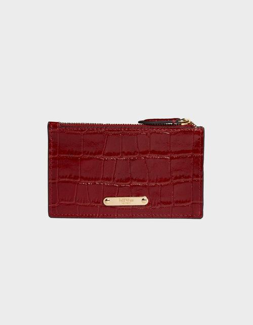 Load image into Gallery viewer, Hampton Zip Card Case in Embossed Leather by Jeff Wan
