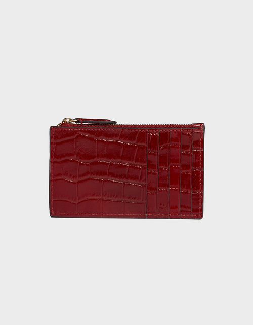 Load image into Gallery viewer, Hampton Zip Card Case in Embossed Leather by Jeff Wan
