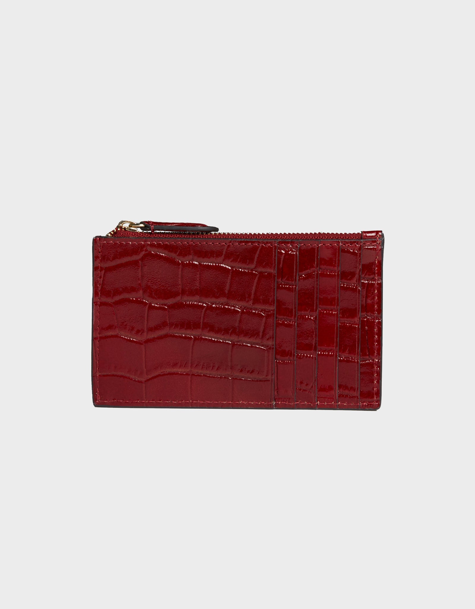 Hampton Zip Card Case in Embossed Leather by Jeff Wan