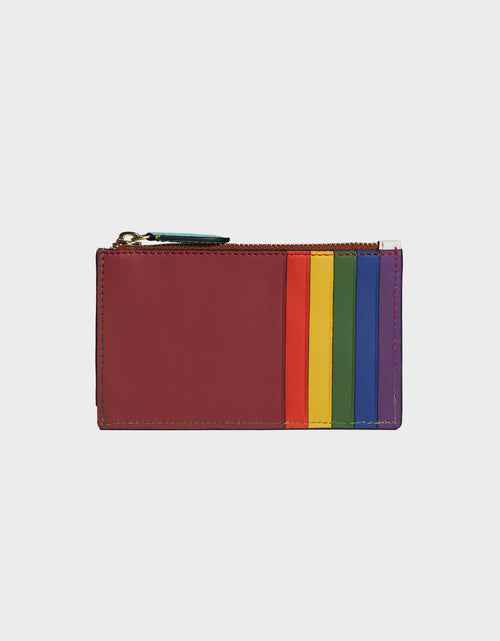 Load image into Gallery viewer, Hampton Zip Card Case in Inclusive Rainbow Colorblock by Jeff Wan
