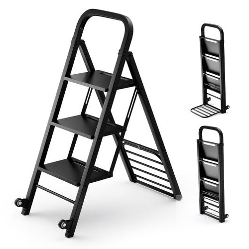 Load image into Gallery viewer, 2 in 1 Hand Truck and Ladder Combo with Rubber Wheels and Handle
