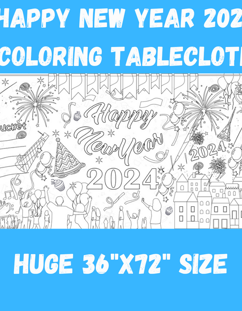 Load image into Gallery viewer, New Year 2024 Coloring Tablecloth by Creative Crayons Workshop
