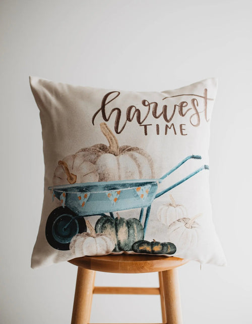 Load image into Gallery viewer, Harvest Time Pillow Cover |  Pumpkin Wagon Pillow | Farmhouse Pillows | Country Decor | Fall Throw Pillows | Cute Throw Pillows | Gift by UniikPillows
