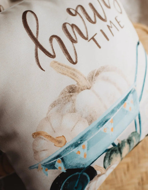 Load image into Gallery viewer, Harvest Time Pillow Cover |  Pumpkin Wagon Pillow | Farmhouse Pillows | Country Decor | Fall Throw Pillows | Cute Throw Pillows | Gift by UniikPillows
