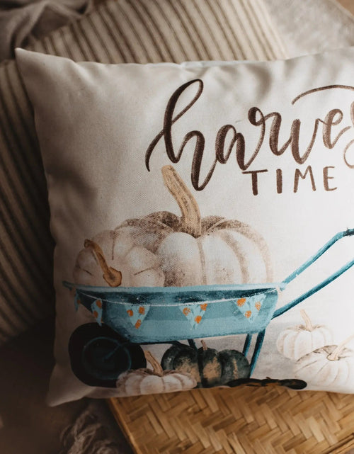 Load image into Gallery viewer, Harvest Time Pillow Cover |  Pumpkin Wagon Pillow | Farmhouse Pillows | Country Decor | Fall Throw Pillows | Cute Throw Pillows | Gift by UniikPillows
