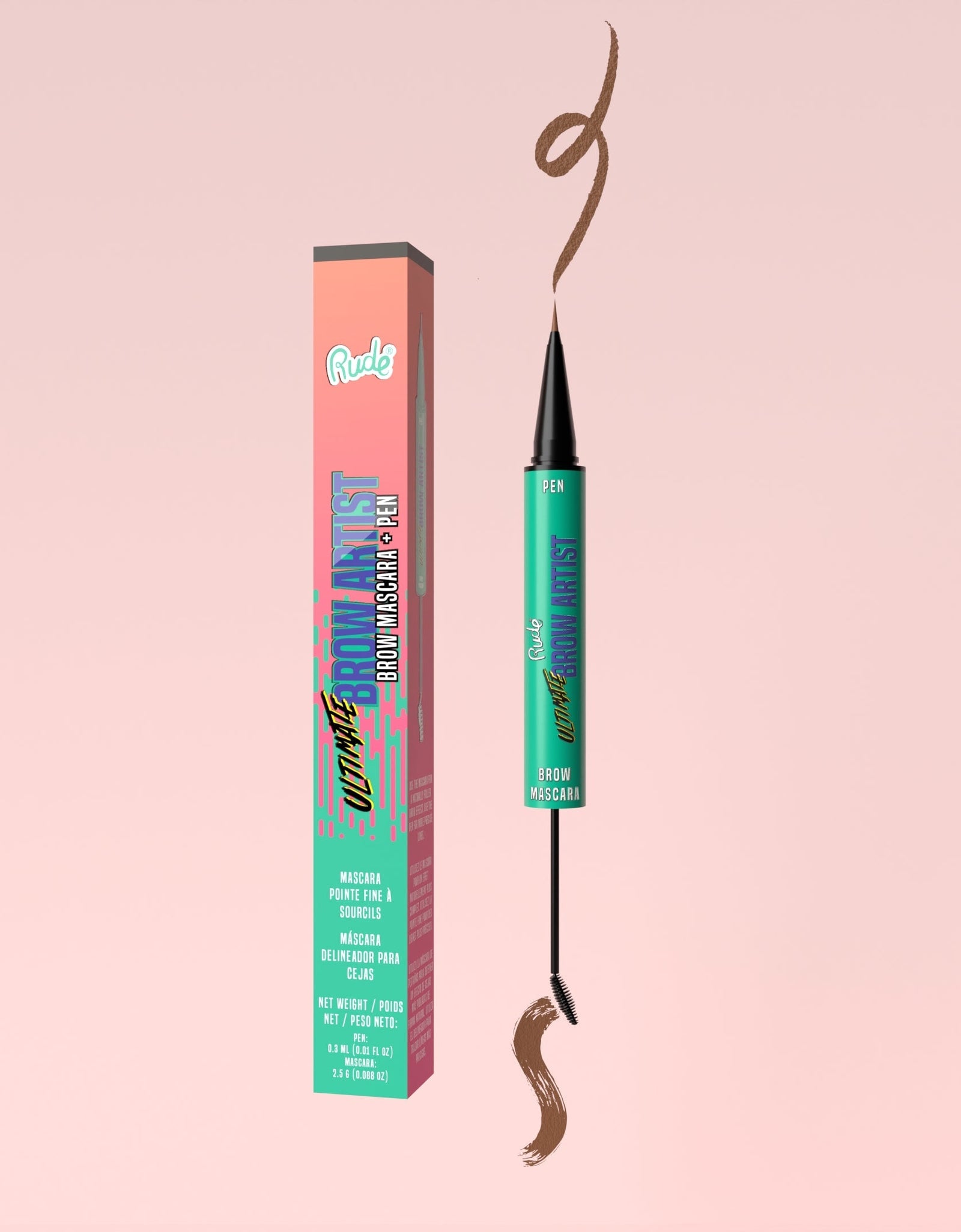 RUDE Ultimate Brow Artist Brow Mascara and Pen - Hazel