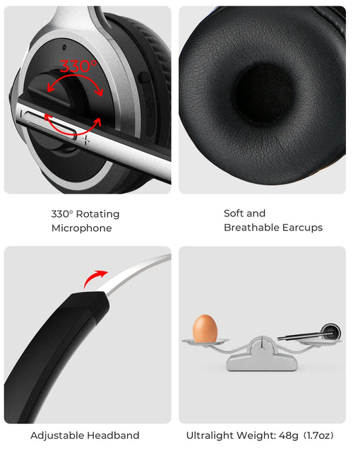 Load image into Gallery viewer, 1/2PCS Mpow M5 Wireless Headphones Bluetooth Headset with Mic Noise Canceling Computer Headphone for PC Laptop Truck Driver Call

