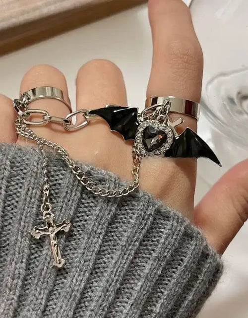 Load image into Gallery viewer, Nocturnal Royal Cross Ring by The Cursed Closet
