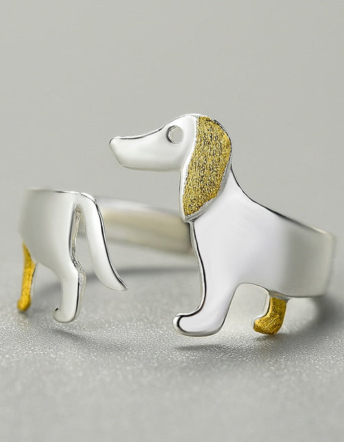 Load image into Gallery viewer, Dach Everywhere™ Cute Dachshund Sterling Silver Ring by Dach Everywhere
